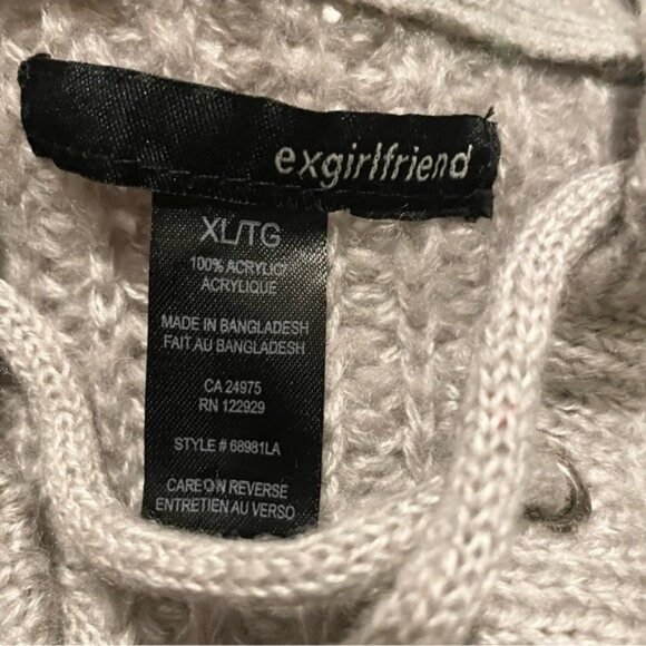 Ex-Girlfriend Womens Long Sleeve Sweater Cut Out Shoulders Size XL - Picture 5 of 16